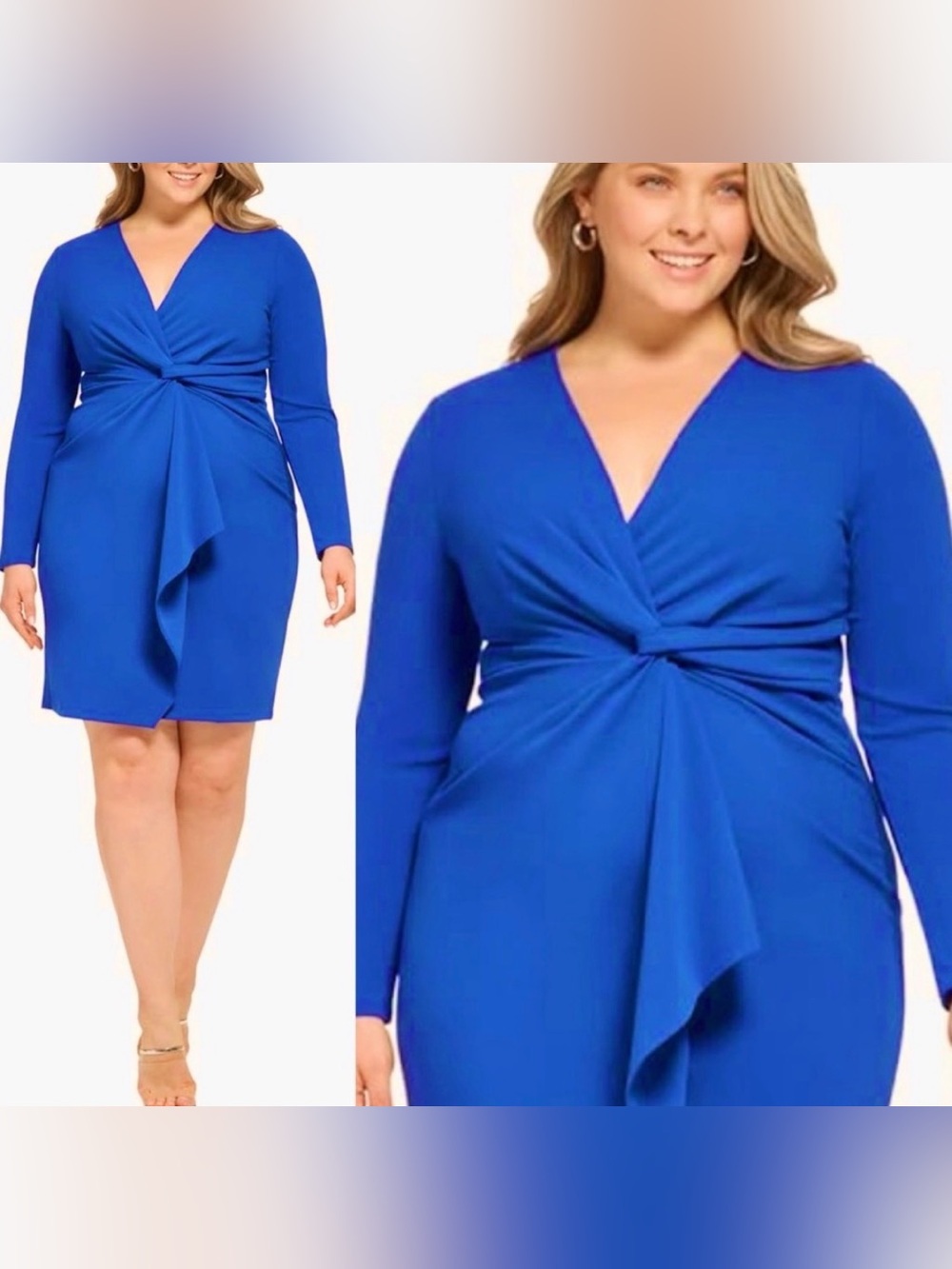 DKNY Womens Plus V-Neck Twist Front Wear to Work
Dress size 22W